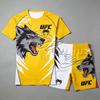 Летний новый спортивный костюм UFC MMA для мужчин и женщин, для занятий фитнесом, любителей единоборств, саньда, бокса. Быстросохнущий, дышащий комплект.