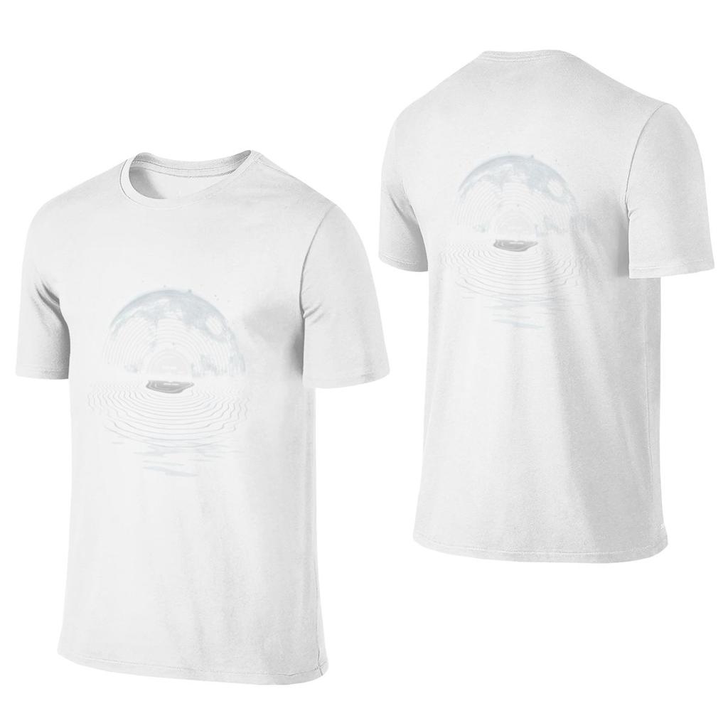 Moon Song American Style Reversible Tshirt Casual Versatile Embroidery Unisexs Tshirts