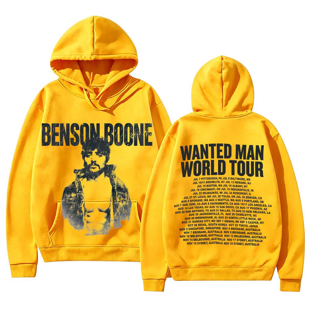 Benson Boone Merch Sweatshirts Wanted Man Ash Hoodie Fashion High Street Hoody Unisex Vintage Aesthetic Graphic Print Pullovers