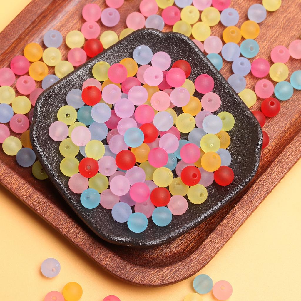100 шт. 8 мм акриловые круглые матовые свободные бусины «сделай сам» для изготовления кулонов, ожерелий, браслетов, ювелирных изделий