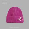 Pearl Bow Autumn and Winter Warm Woolen Hat for Women Korean Knitted Hat Showing Face Small Versatile Couple Pullover Cold Hat