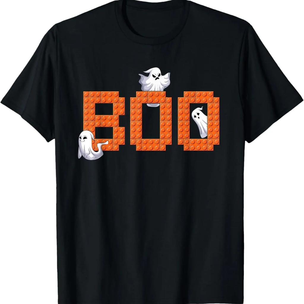 Halloween Master Builder Boo ghost Building Blocks Bricks T-Shirt