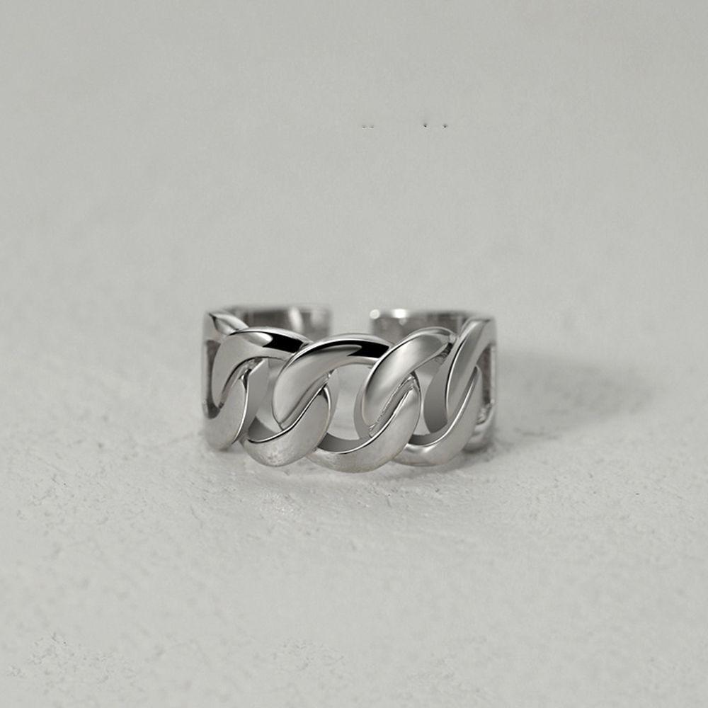 Day Gift Personality Korean Style Jewelry Men Geometric Ring Punk Finger Buckle Line Ring