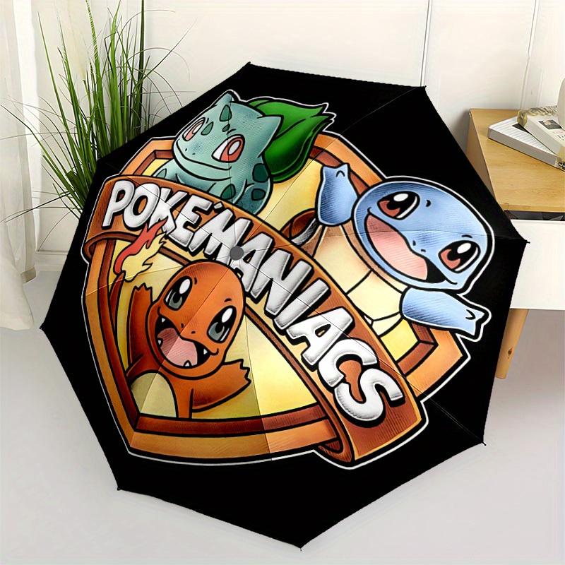 PokeManiacs Pokémon Automatic Open/Close Umbrella, Portable 3-Fold Compact Umbrella for Men & Women, Perfect Gift for Birthday, Christmas Id