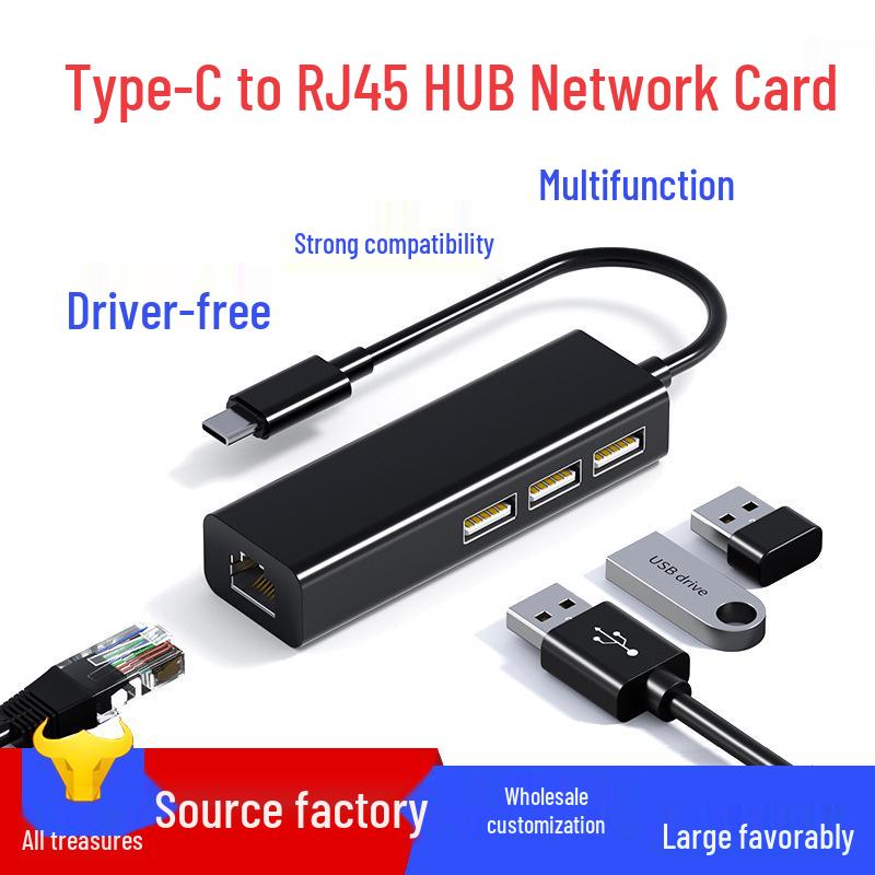 USB-концентратор-разветвитель USB 3.0 с портом RJ45 Gigabit Ethernet Type-C для цифровых аксессуаров