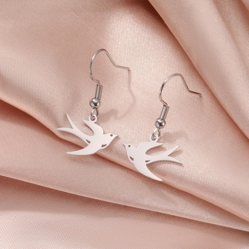 Cazador Stainless Steel Animal Swallow Drop Earrings for Women Birds Dangle Earrings Jewelry 2026 Trend Birthday Gift New