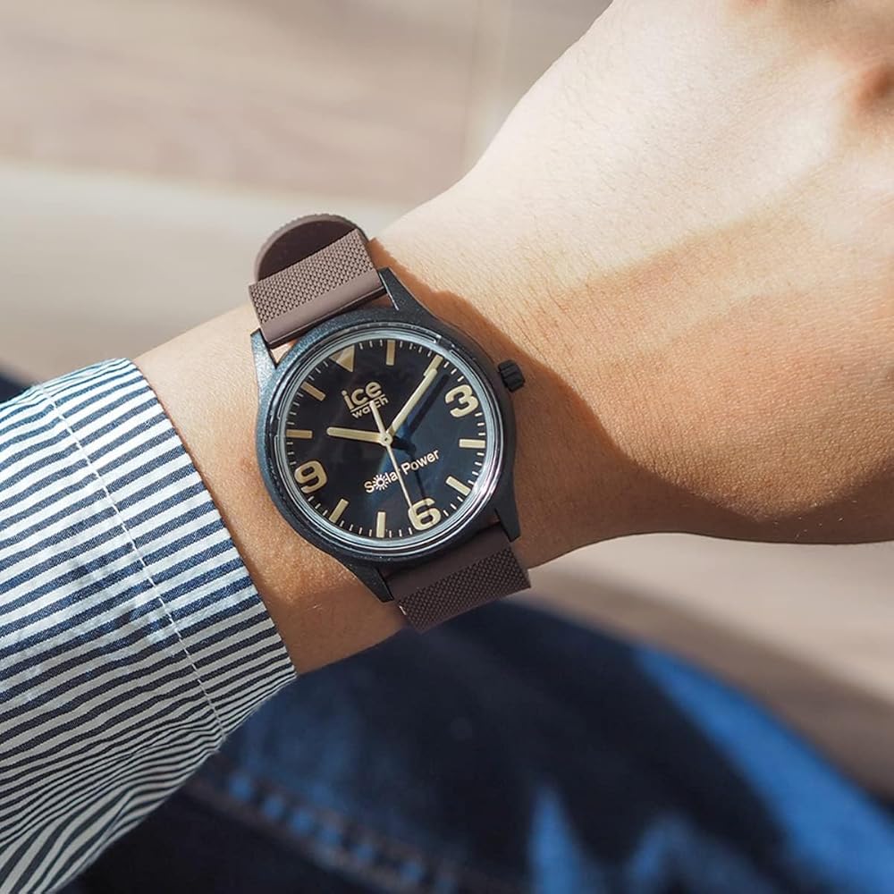 Ice Watch Часы на солнечной батарее 020607 Унисекс Повседневные Часы Коричневый Средний