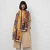 Fashion Flower Scarf Women'S Versatile Fashion Warm Scarf Neck Protection Long Thickened Shawl Dual-Use