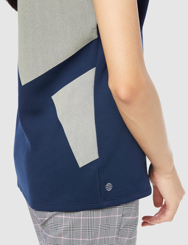 Adidas Golf Большая футболка поло с коротким рукавом и высоким воротником в университетском стиле, Логотип, Футболка, Женская, Темно-синий, J/M