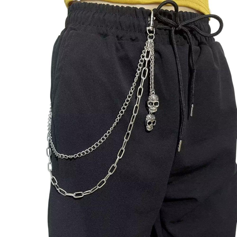 Zinc Zinc Zinc Alloy Punk Belt Chain Gothic Tassel Jeans Chain Cool Skull Waist Chain  Jeans
