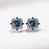925 Sterling Silver Stud Earrings Women Blue Topaz Created Gemstone Luxury Special Wedding Jewelry Trendy Accessories