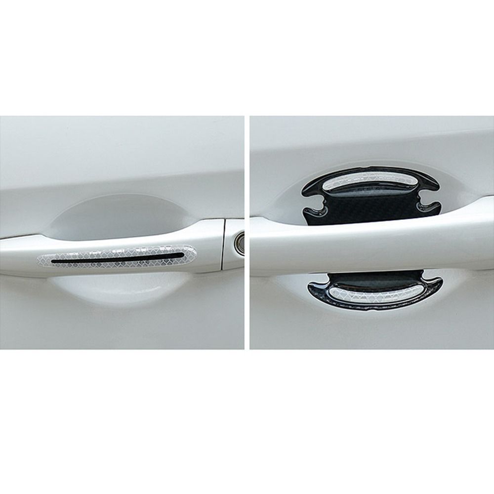 8Pcs/Set Self-Adhesive Car Door Guard Reflective Door Handle Protective Film  Driving Safety