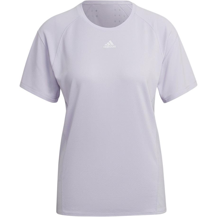 Adidas T Shirts Women's Light Purple Crew Neck Moderate Straight Fit HI3969