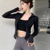 Spring Summer Slim Fit Crop Tops Women Sports Fitness Long Sleeve Coat Woman Streetwear Zipper Up T-Shirt