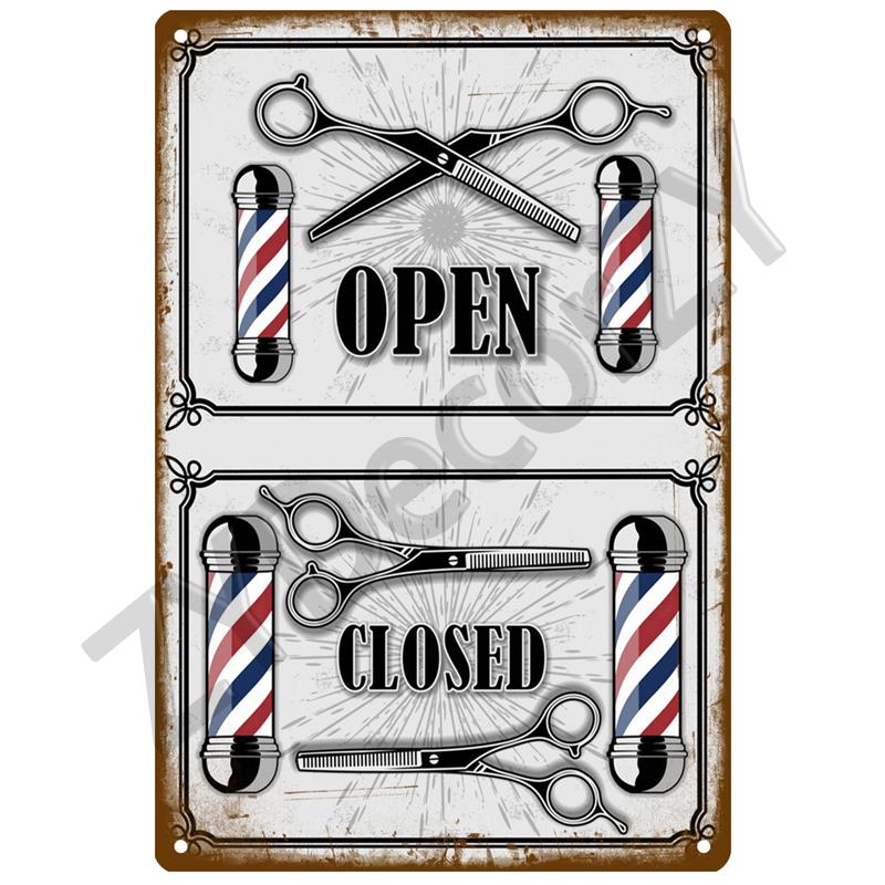 Vintage Home Decor Tin Sign Barber Shop Metal Sign Poster Bar Pub Retro Plaque Haircut and Shave Beard Iron Paintings Art Plates