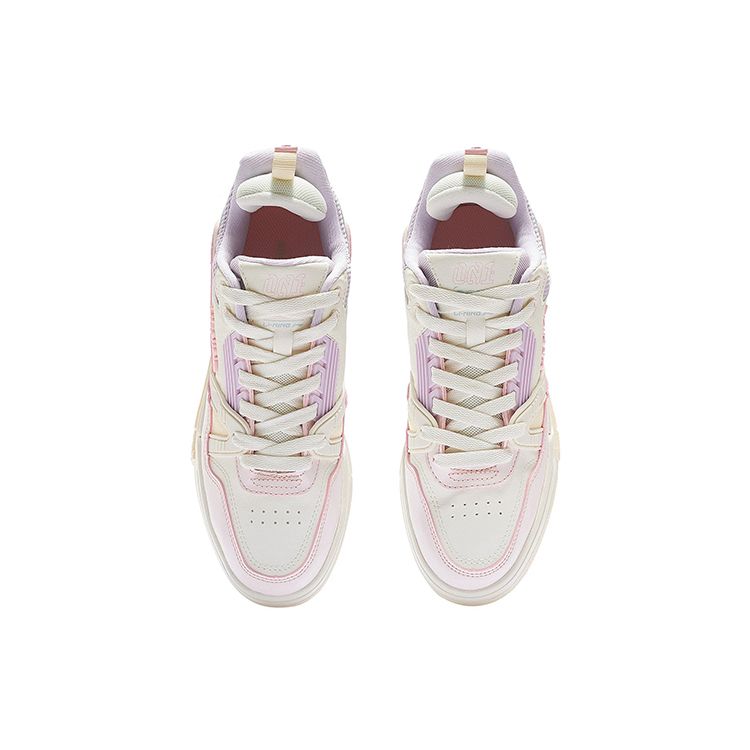 Li Ning 001 BTC противоскользящие прочные низкие кроссовки для скейтбординга женские кроссовки белые розовые фиолетовые AGCS104-3