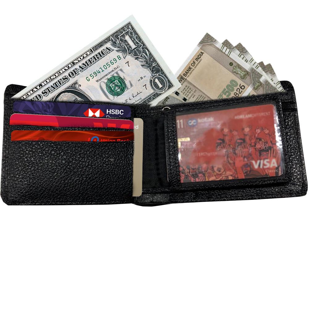 RSINC Genuine Leather Handmade Credit Card Id &Cash Wallet Cash Bifold Black BL B0DS8D5W6T