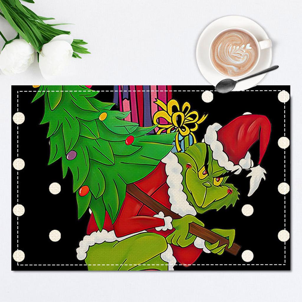 Christmas Series Creative Printed Meal Mat Cartoon Elderly Table Mat Christmas Tablecloth Mat