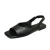 Fashion New Women Pumps Flat Heels Sexy Open Square Toe Sandals Gladiator Party Dress Woman Shoes Slingback Sandale Femme Eté 2024
