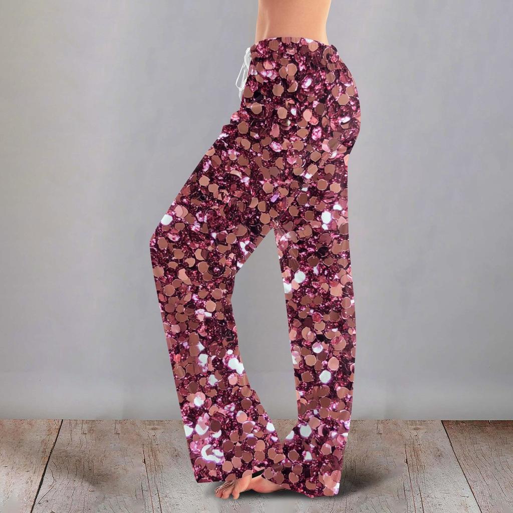 Женские милые брюки с цветочным принтом на завязках, повседневные пижамные брюки