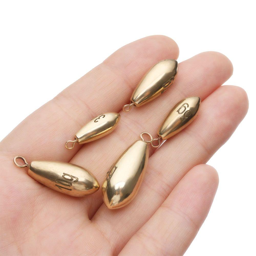 5pcs Split Line Sinkers Additional Weight Sinker Hook Connector Brass Fishing Lead fall