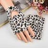 Solid Color Y2k Leather Gloves Harajuku Half Finger Mittens Women Leather Gloves  Motorcyclist