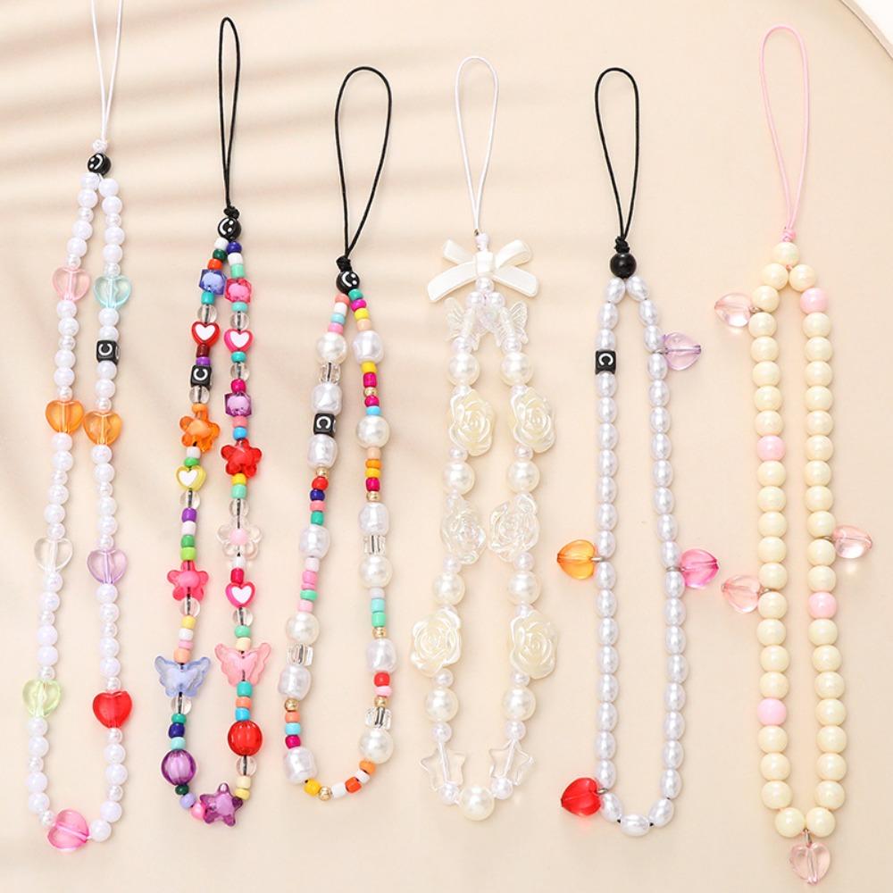 Бусины из бисера телефон шнурок ремешок на запястье сотовый телефон подвеска жемчужная цепочка для телефона девушки женщины