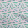 Cotton Flex Light Green Fabric Asian Japanese Koi Fish With Wave Sewing Material Print Fabric By The Yard 40 Inch