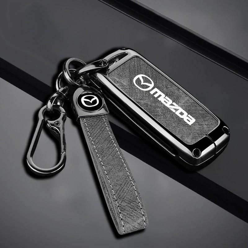2025 Горячий Винтажный Стирка Водой Джинсовый Чехол для Брелока Автомобиля Для Mazda 2 3 5 6 Axela Atenza Demio CX-3 CX5 CX-7 CX-9 MX-5 2015-2019 Acc