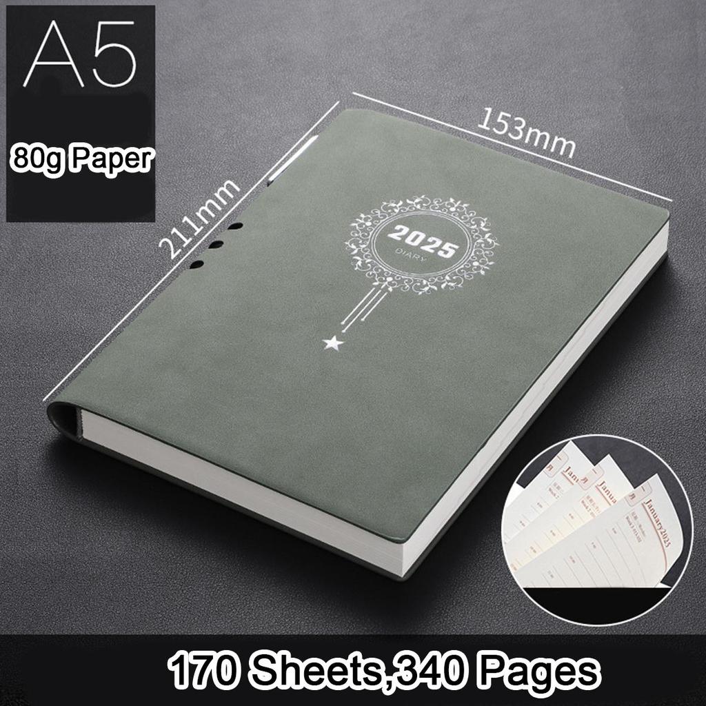 Ежедневник для школьников из толстой кожи формата А5, годовой график на 2025 год, деловой блокнот, ежедневник на 365 дней, заметки, блокнот, 170 листов