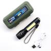 Portable LED Flashlight Zoom Focus Torch Lamp Rechargeable USB Lantern COB Built In Battery Q5 Waterproof Camping Lights