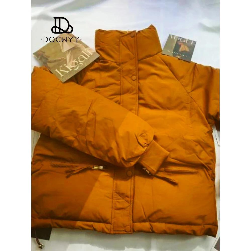 Женская куртка 2024 года, новинка из хлопчатобумажной одежды, короткая корейская мода, воротник-стойка, утолщенная куртка из хлопка, женские пальто, топы, зима