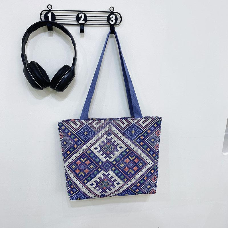 Осенняя новая сумка через плечо в этническом стиле, вместительная переносная сумка-тоут, популярная в этом году вязаная универсальная женская сумка для поездок на работу