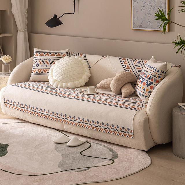 Retro Sofa Cushions Four Seasons Universal Back Towel Cover Cloth Anti -Cat Scratch Non -Slip Summer Cotton Linen Sofa Cover