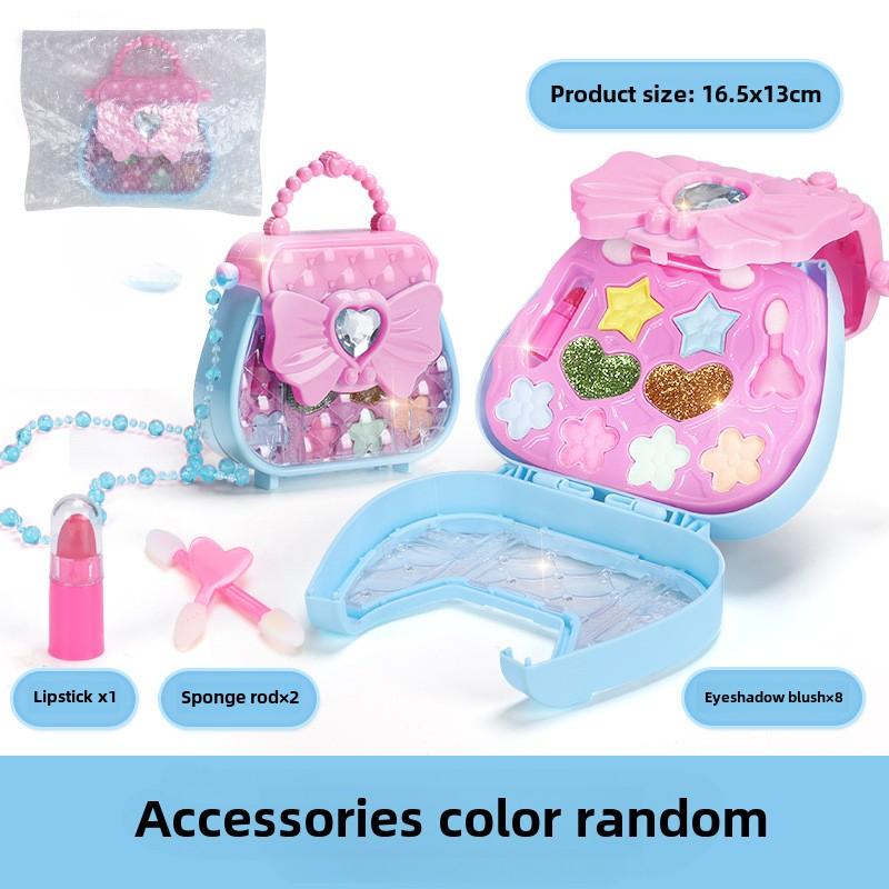 Косметичка для девочек, игрушечный домик, тени для век, маленькая принцесса, косметика, сумочка, смешной, безопасный, водорастворимый, подарок на день рождения