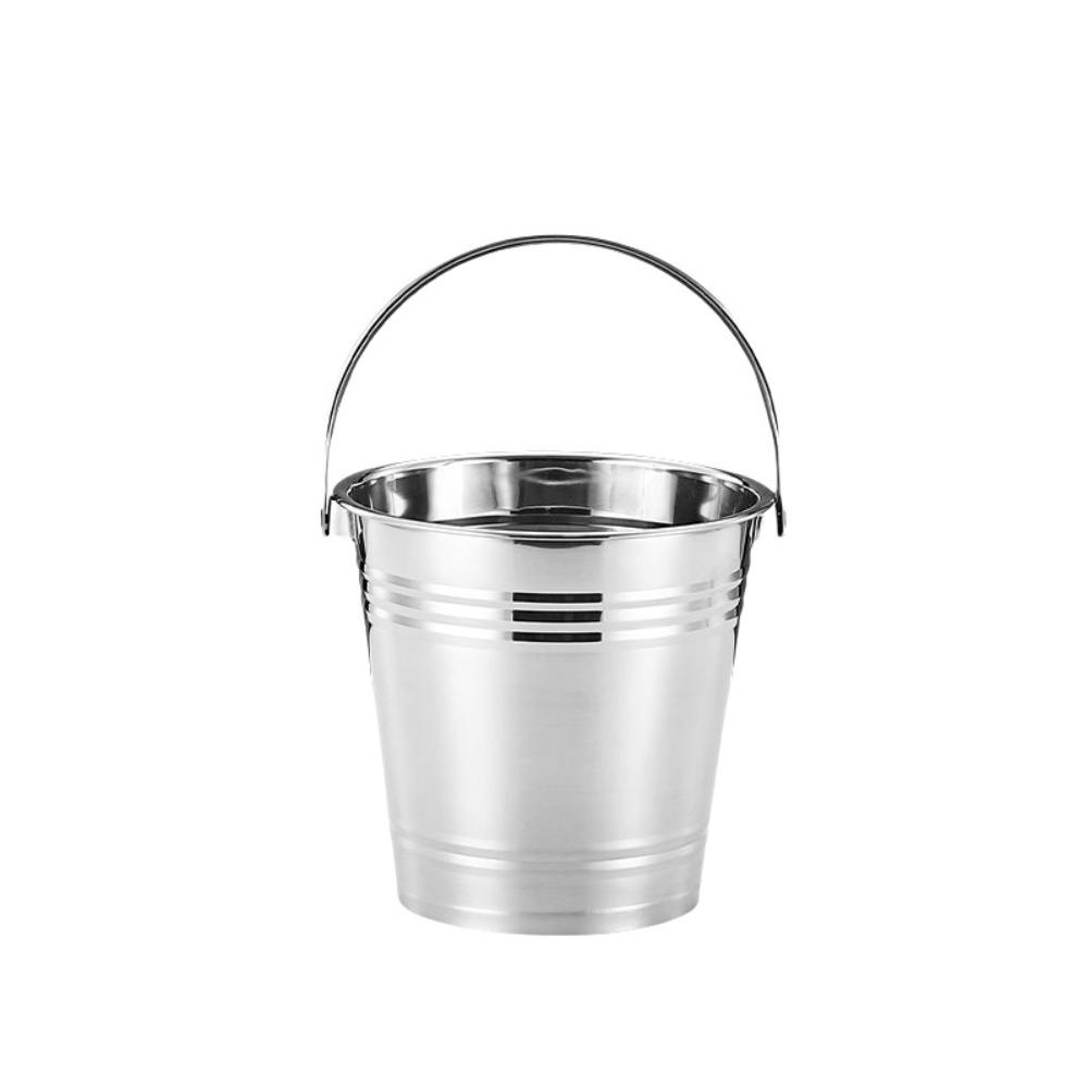 Multifunctional Stainless Steel Ice Bucket with Handles Beer Bucket Mini Metal Buckets  Party