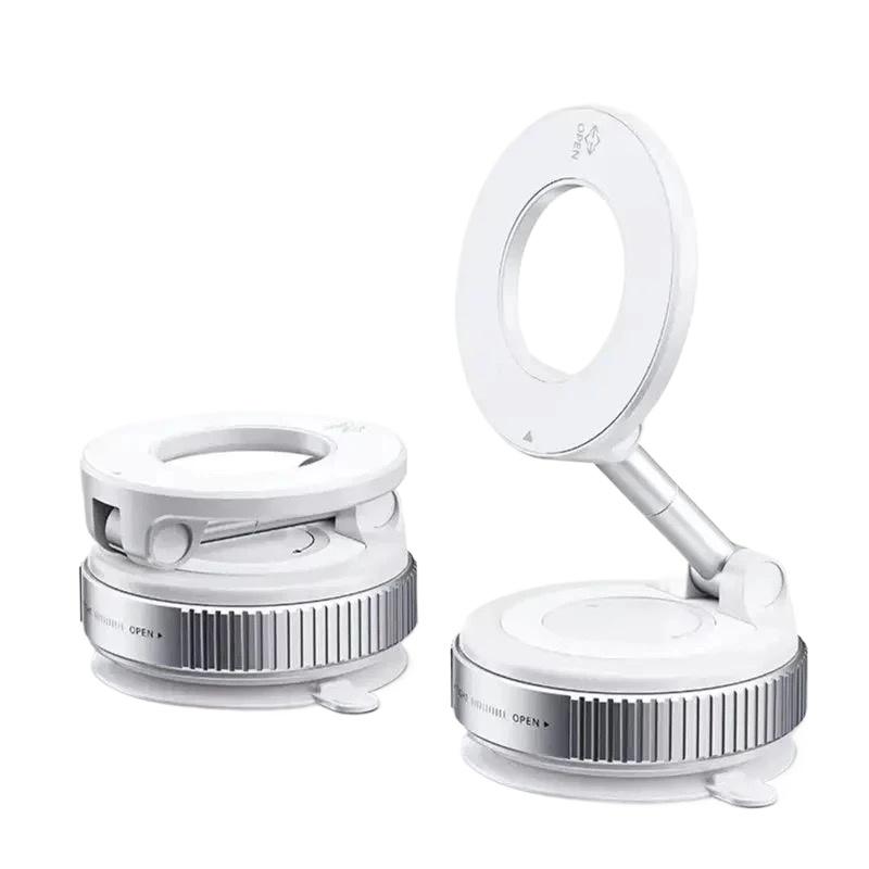 Сильный магнитный автомобильный держатель для телефона с вакуумной адсорбцией, ручная присоска, вращающийся на 360 градусов, складной держатель для смартфонов, настенный кронштейн для телефона