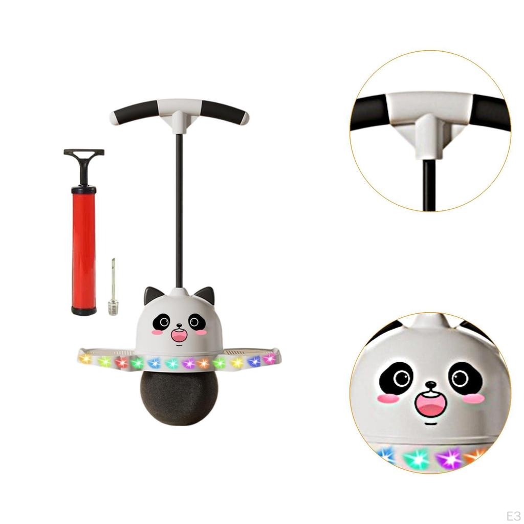 Panda Shape Pogo Ball with Handle Bouncing Colorful Light Kids Jump Board Funny Exercise
