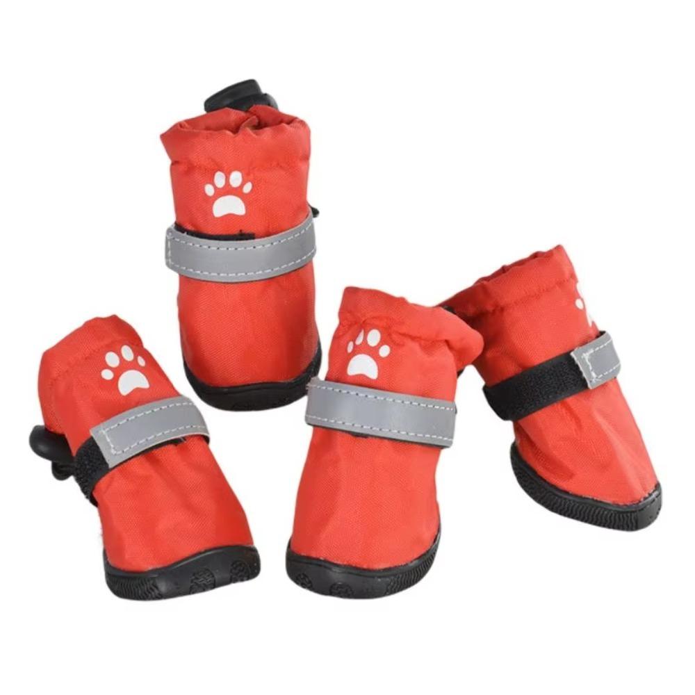 4pcs/set Anti-slip Pet Dog Shoes Waterproof Pet Rain Shoes Adorable Puppy Booties Small Medium Dog