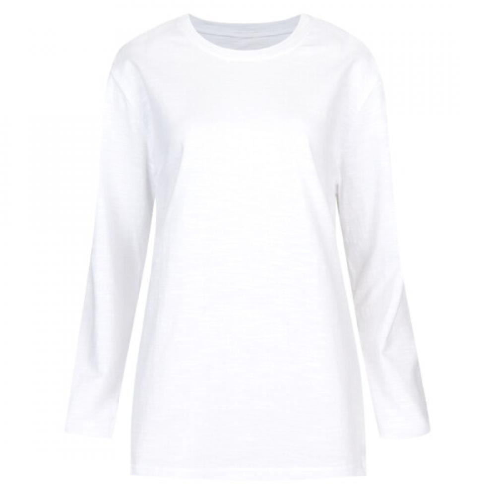 Shop Men Slub Round Long Sleeve Inner T shirT whiTe Dai Wsh 1009