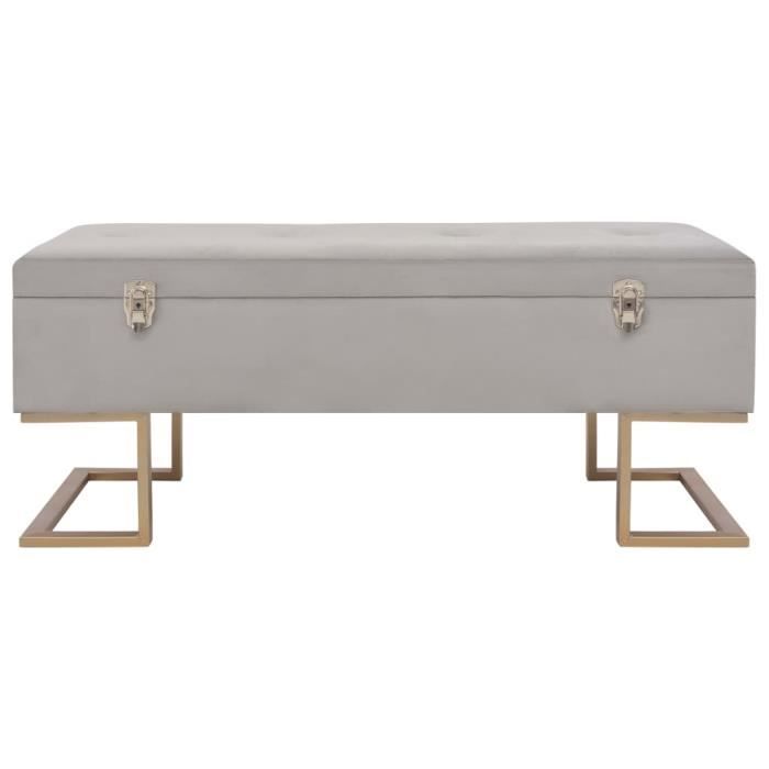 VidaXL Bench with Storage Compartment 105 Cm Grey Velvet