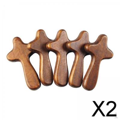 2x 5 шт. Деревянные нательные крестики Карманный Заботливый Коллега Украшение Цепляющаяся Ладонь Друг