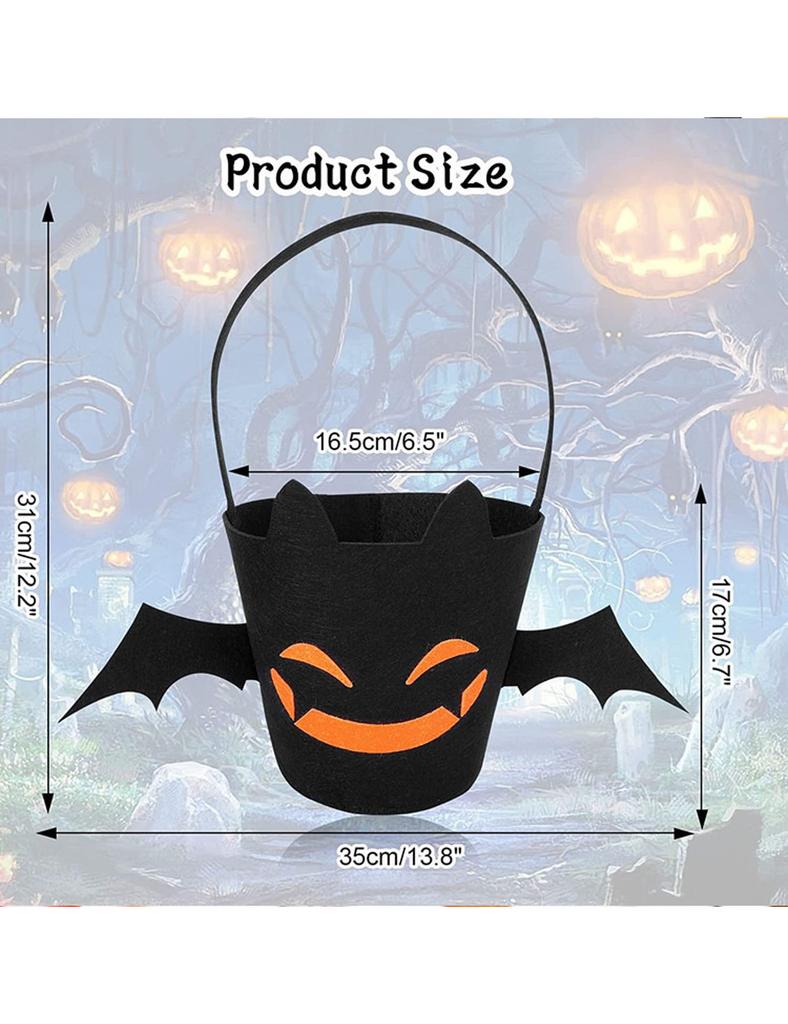 Halloween candy bucket non-woven pumpkin witch bat cat gift basket Halloween party decoration supplies