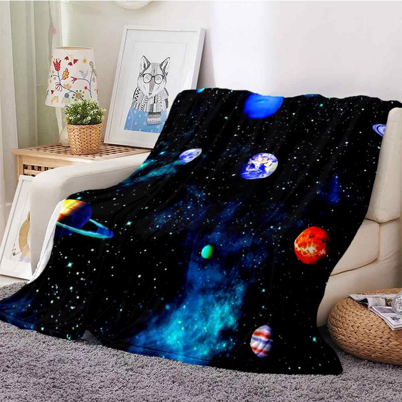 Одеяло для комнаты Galaxy Stars, ультралегкое мягкое плюшевое фланелевое одеяло для дивана-кровати, лучшие офисные подарки