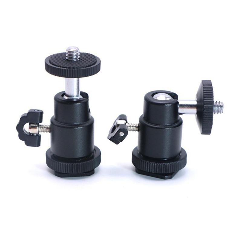 ABS Ball Head Stand for Hot Shoe with 360 Rotation For Most Cameras Tripods LED Video Lights Videography