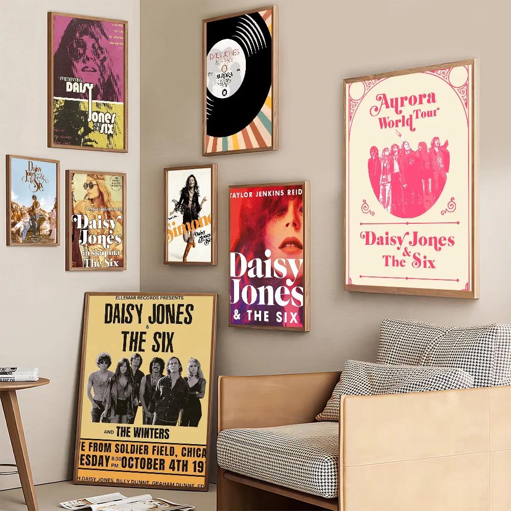 Дейзи Джонс и группа The Six Холст Картина Постер Дом Гостиная Спальня Бар Кафе Арт Декор Декор Комнаты