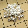 Women Brooch Snowflake Shape Rhinestone Faux Pearl Decor Anti-slip Wear-resistant Suit Coat Collar Hat