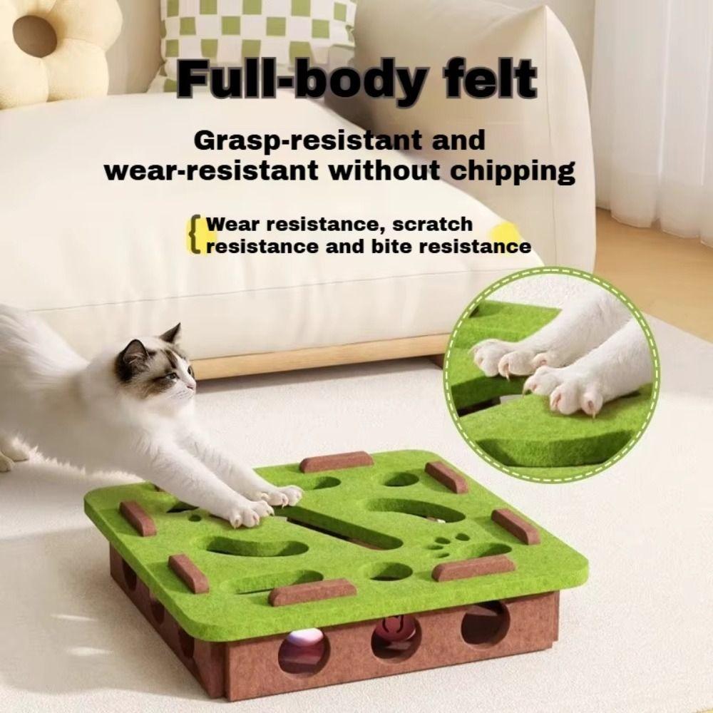 Felt Cat Puzzle Box Compact Size Cat Exercise Toy Durable Pet Entertainment Supplies  Kitten