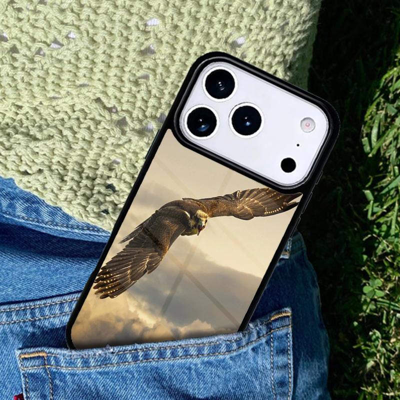 Чехол для телефона 'Золотой орел в полете' Совместим с для IPhone 17air 16e 15 14 13 12 11Pro Max 17 Air