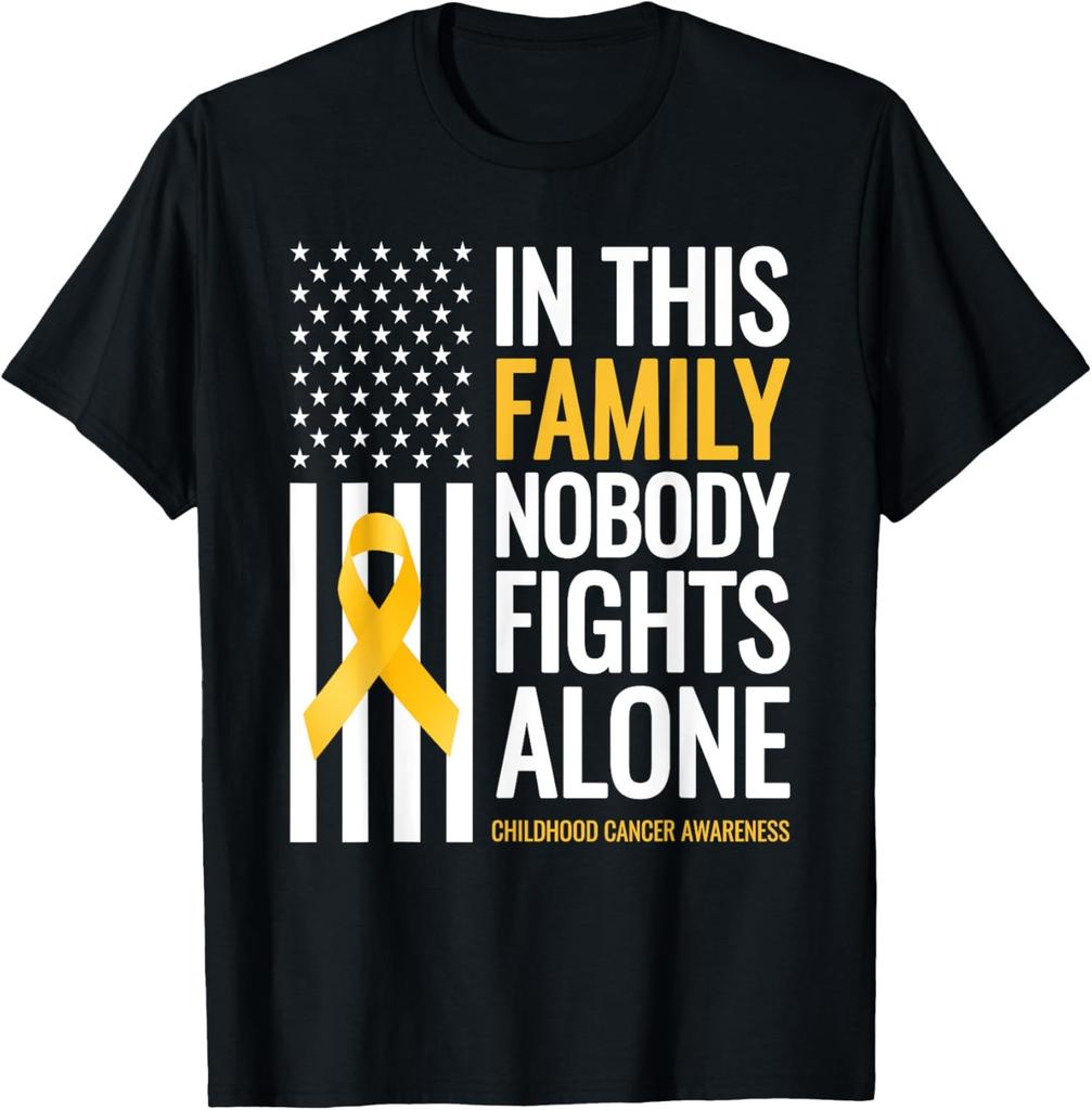 In This Family Nobody Fight Alone Childhood Cancer Unisex T-Shirt